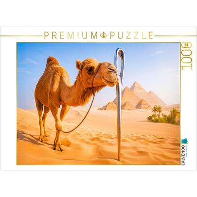 CALVENDO Puzzle Kamel und Nadelöhr - Keine Chance für Dickhäuter | 1000 Teile Lege-Größe 64x48cm Foto-Puzzle für glückliche Stunden