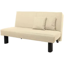 FALTSOFA Kalomira Bezug Flachgewebe Metall schwarz / beige