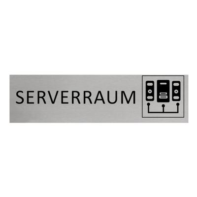 CombiCraft Aluminium Türschild Serverraum 165x45mm mit 3M-Tape zur Befestigung, einfache Kennzeichnung von Räumen und Bereichen