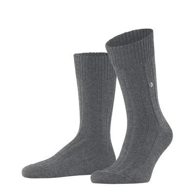 Socken BURLINGTON "Dover", Herren, Gr. 40-46, grau (dunkelgrau), Baumwollmischung, unifarben, Socken Socken, wärmend, Einheitsgröße 40-46, unifarben, Grobstrick-Optik