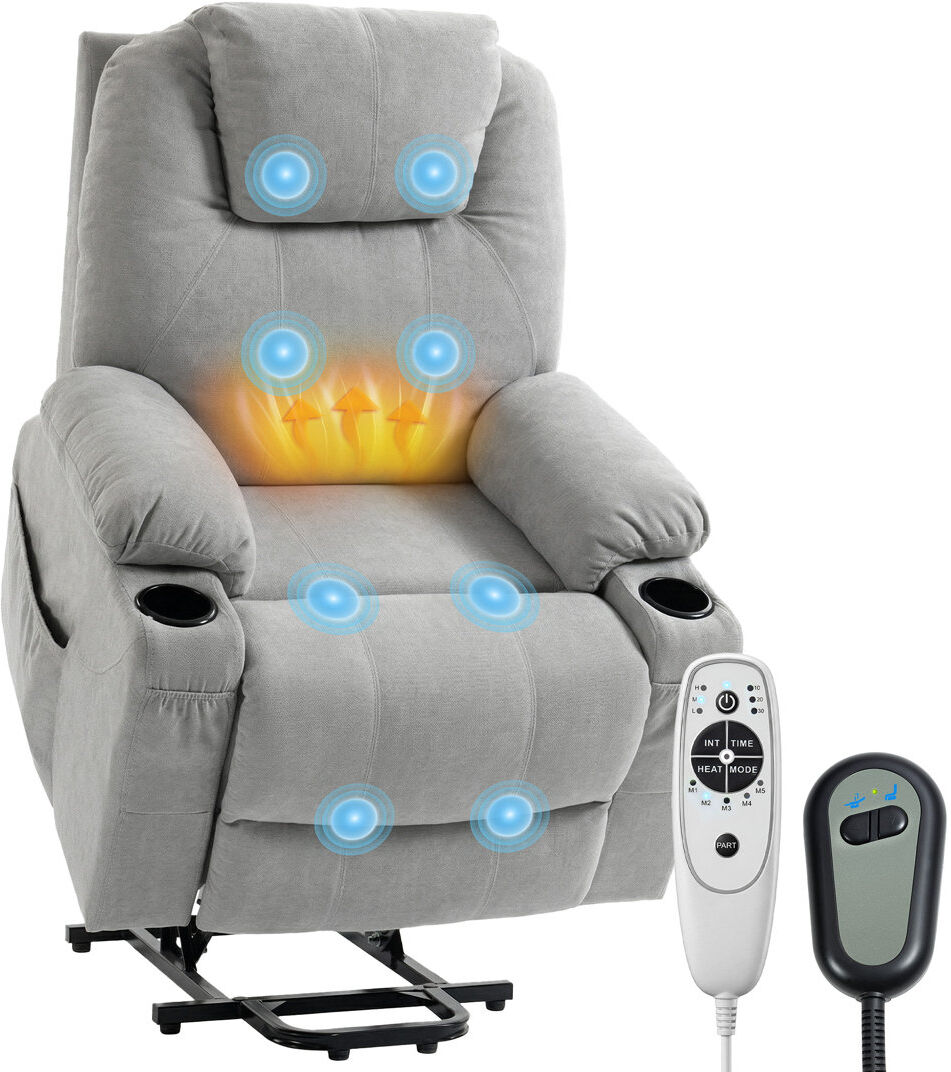 Rebrilliant 90 cm Wide Lift Assist Recliner Grey 107cm H X 90cm W X 101cm D