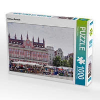 CALVENDO Puzzle Rathaus Rostock | 1000 Teile Lege-Größe 64x48cm Foto-Puzzle für glückliche Stunden