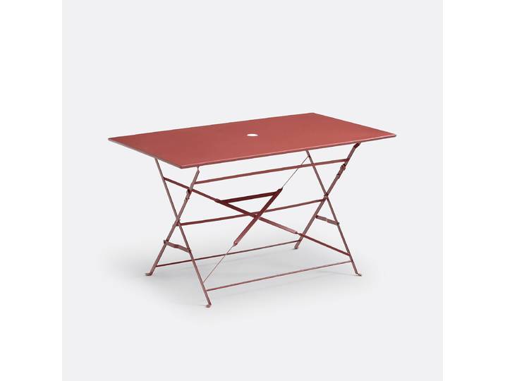 LA REDOUTE Table pliante rectangulaire, métal fer Ozevan Marron Terracotta