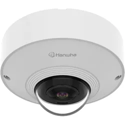 Hanwha 12MP Outdoor AI Fisheye (3008 x 3008 Pixel), Netzwerkkamera, Schwarz, Weiss