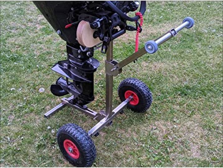 launchingwheels.com Außenbordmotorträger für Boote, tragbarer Lagerregal, Edelstahl, Premium-Modell
