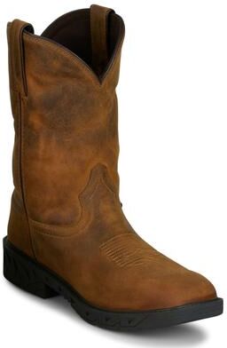 "Justin Boots Prodigy 11"" Square Steel Toe - Mens 7 Brown Boot D"
