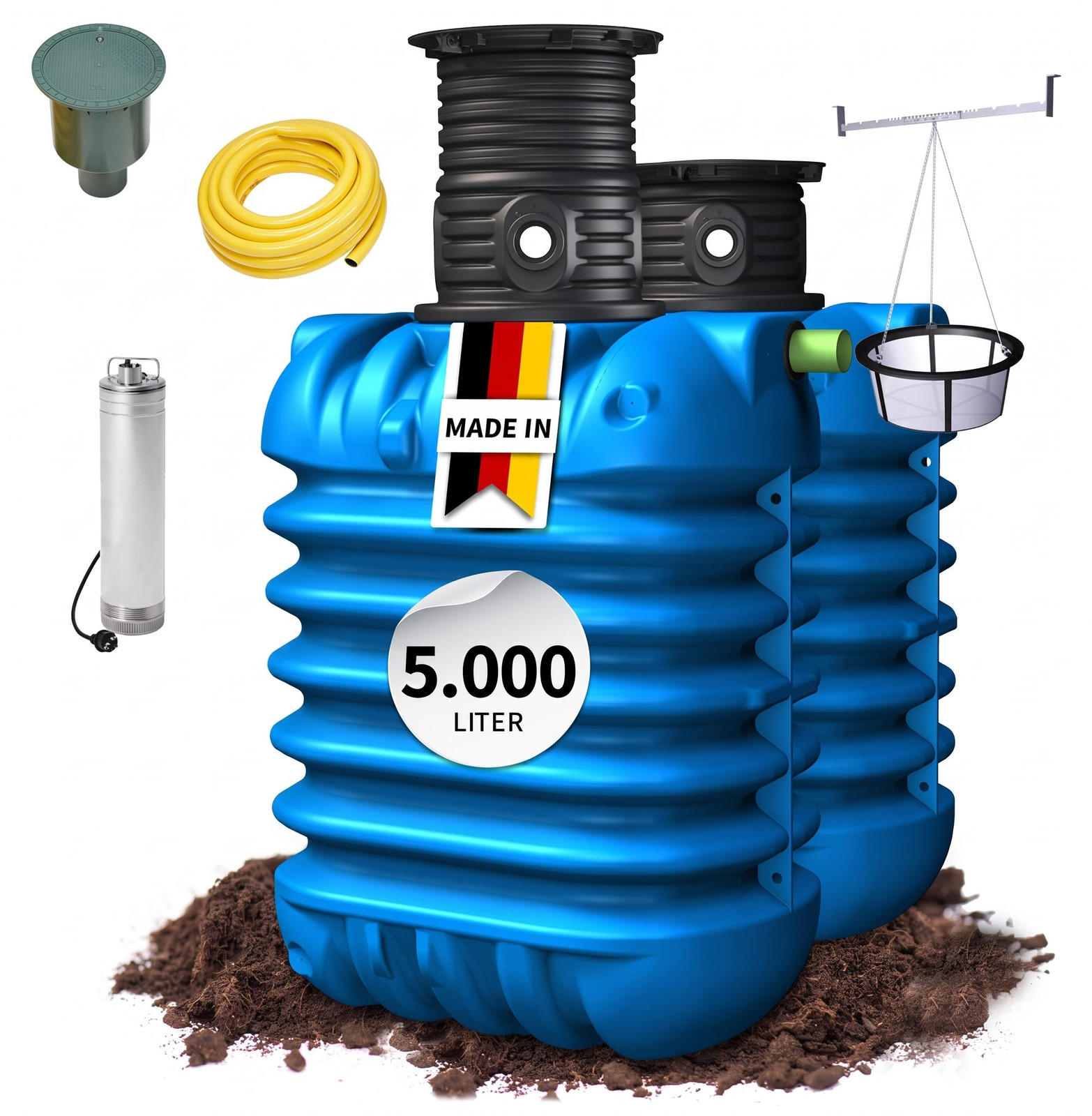 Graf 4rain MODULARIS ondergrondse regenwatertank-pakket 5000 L Tuin-Comfort