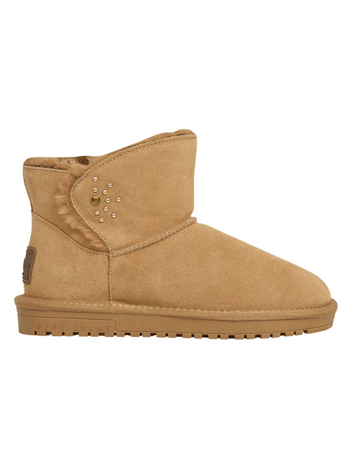 Pepe Jeans FOOTWEAR Leder-Winterboots in Hellbraun - 38