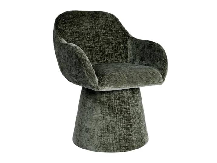Duhome Esszimmerstuhl Mid Century 360-Grad-Drehstuhl aus Chenille moderner Loungesessel gepolsterter Polsterstuhl für Wohnzimmer Schlafzimmer Büro Wartezimmer, Grün