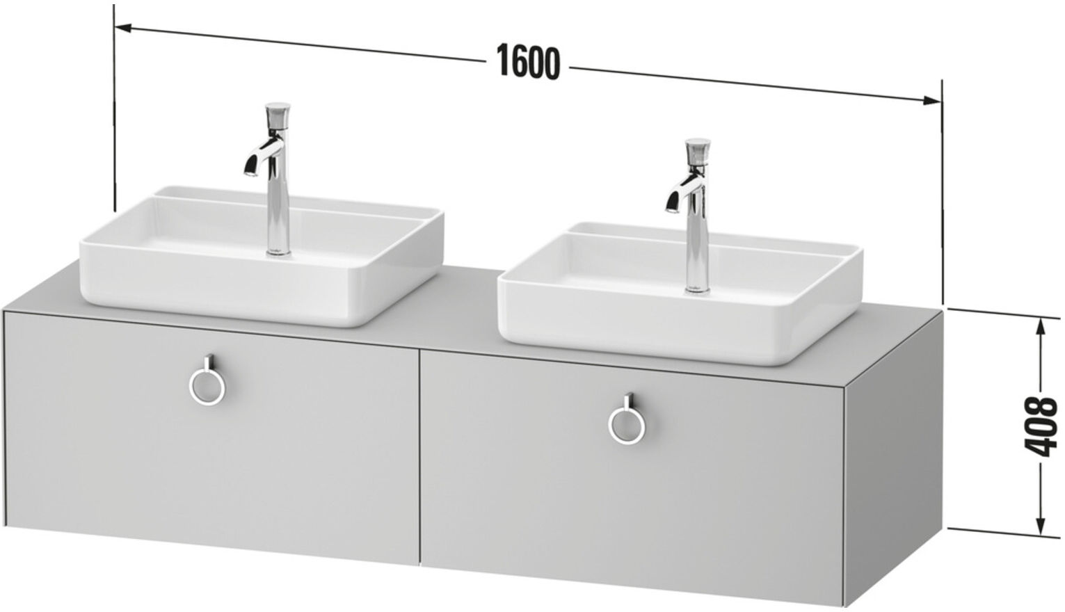 Duravit Waschtischunterschrank White Tulip 160x55cm, T m, k Ein/o Beleuchtung (WT4891B60600000)