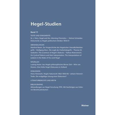 Hegel-Studien Band 11, Taschenbuch von , Meiner, F, 978-3-7873-1475-1