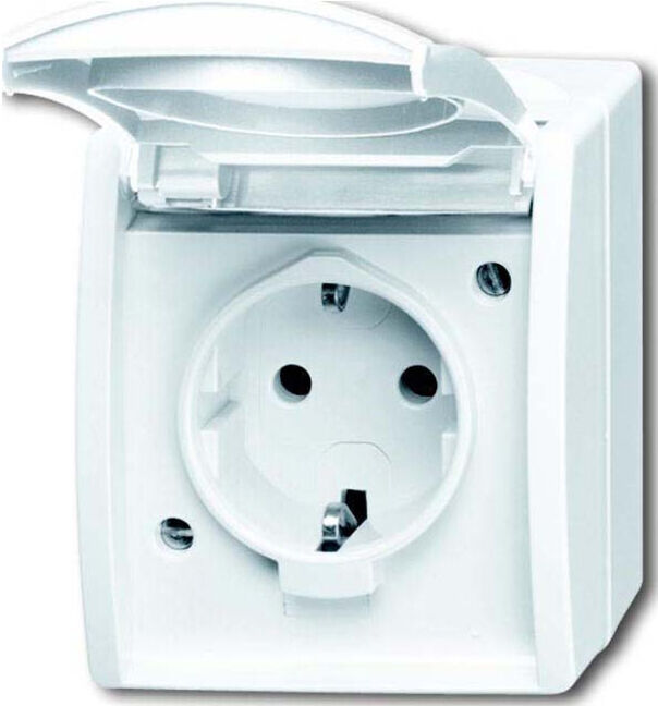 Busch-Jaeger Prise avec couvercle rabattable et protection tactile élevée 20 EBW-54 (2CKA002083A0843)