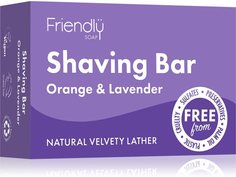 Friendly Soap Shaving Bar Orange & Lavender Natural Soap for shaving 95 g