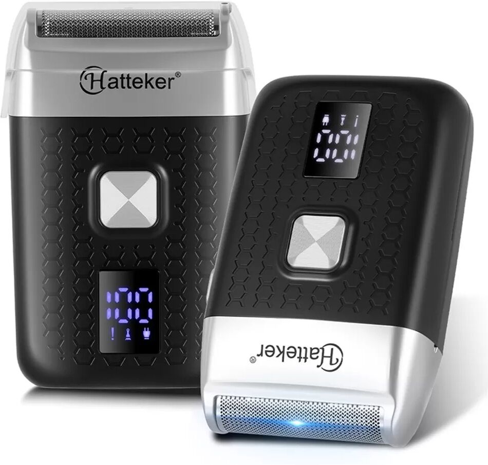 INF Mini Elektrorasierer mit LED-Anzeige - Tragbarer Reiserasierer für Männer, kompatibel mit Hatteker