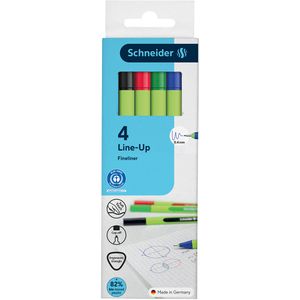 Schneider Fineliner Line-Up, farbig sortiert, Strichbreite 0,4 mm, 4 Stück