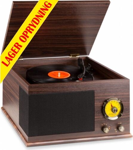 Pladespiller med FM Radio, Bluetooth og indbygget stereo højttalere / Flot Vinta