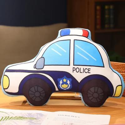 Cartoon Vehicle Plush Pillow For Kids (Fire Truck, Police Car, Excavator) police Car