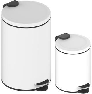 Innovaze 3.2 Gal./12-Liter and 0.8 Gal./3 Liter Stylish Round Step-on Trash Can Set