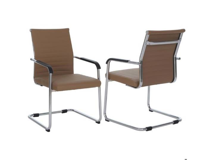 MCW Lot de 2 chaises visiteurs MCW-Q85 chaises de conférence marron clair
