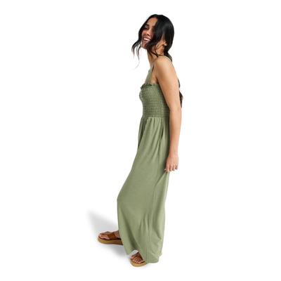 Jumpsuit ROXY "Just Passing By", Damen, Gr. XL, grün (olivgrün), Obermaterial: 63% Polyester, 33% Viskose, 4% Elasthan., Overalls Jumpsuit