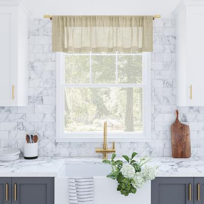Archaeo Slub Textured Linen Blend Cafe Curtain Valance