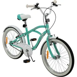 Actionbikes Kinderfahrrad Cruiser 20 Zoll, Rosa/Türkis, verstellbar, Seitenständer, V-Brake-Bremsen (Türkis)
