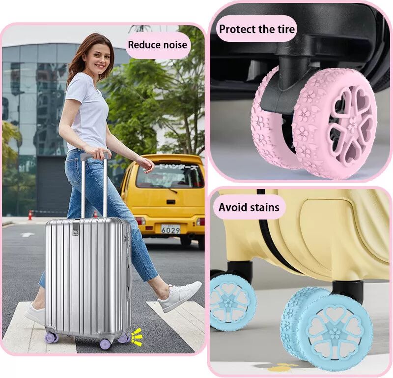 INF 8 housses de protection pour roulettes de valise Modèle 3 Brun caramel