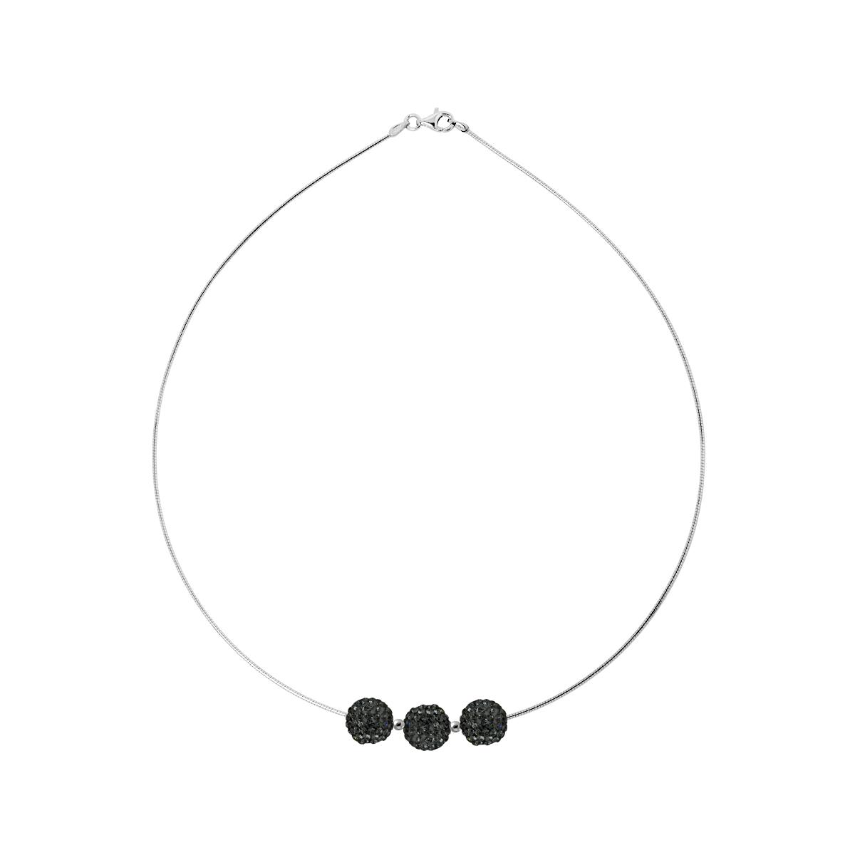 Trilogy ketting Crystal Preciosa Black Omega Silver 925
