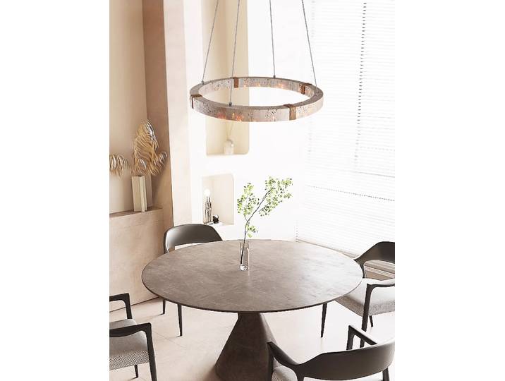 Lustre LED Dimmable en Pierre, Design Tendance 2026, pour Salon et Salle à Manger
