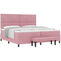 vidaXL, Boxspringbett, Rosa Bett (200 x 200 cm)