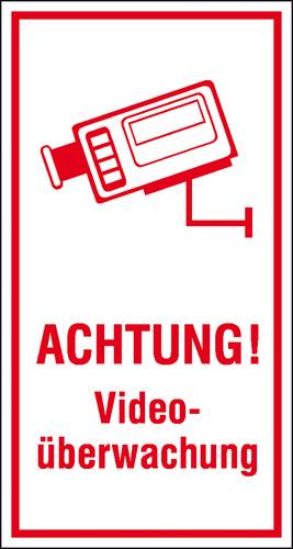 SafetyMarking 51.G5035 Hinweisschild Videoüberwachung Aluminium (B x H) 80mm x 150mm 1St.