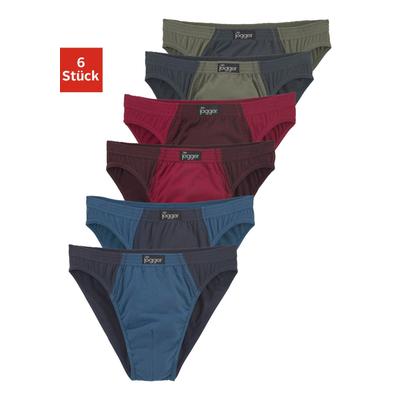 Slip LE JOGGER, Herren, Gr. 4, 6 Stk., bunt, Jersey, Obermaterial: 100% Baumwolle, unifarben, körpernah, Unterhosen Slip, schöner Basic in schönen Farbkombinationen