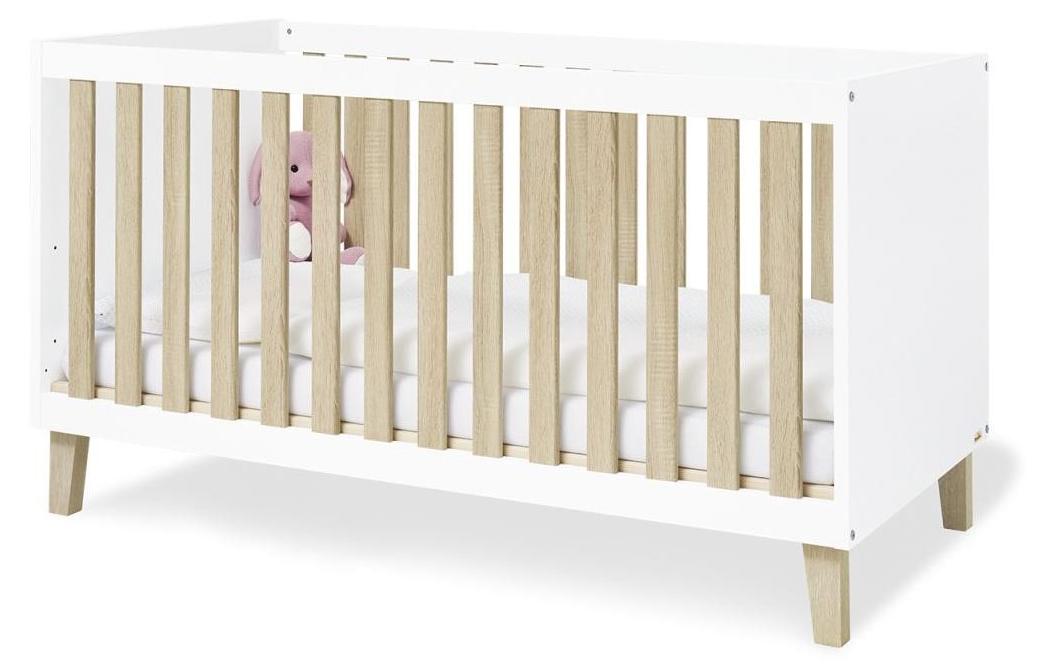 Pinolino Babybett Lumi, 70 x 140 cm, Weiß und Eiche