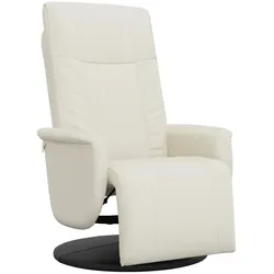 vidaXL Relaxsessel mit Fußteil Creme Kunstleder