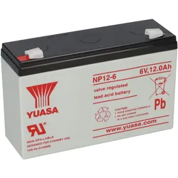 Yuasa NP12-6 AGM-Bleiakku 6V 12Ah VdS – Faston F2 6,3 mm