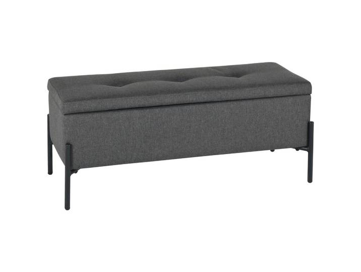 Mid.you Garderobenbank, Schwarz, Dunkelgrau, Metall, 95x41.5x37 cm, Garderobe, Garderobenbänke