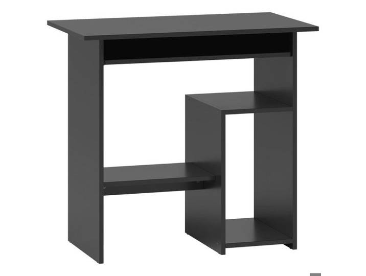 Bureau Informatique Table de Bureau Compacte avec Étagères de Rangement Table PC pour Étude et Bureau 80x45x75 cm Noir