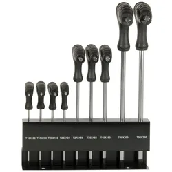 SW-Stahl, Schraubenzieher, 31660L T-Griff Torx-Sortiment, 9-TLG. T10-T50