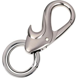 TROIKA Schlüsselanhänger Drop KR23-08/GM, Metall, mit Flaschenöffner, matt, silber verchromt, 1 Stück