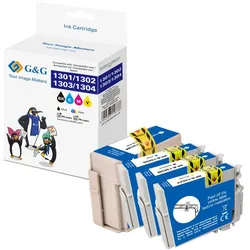 4 G&G Druckerpatronen kompatibel zu Epson T1306+T1301