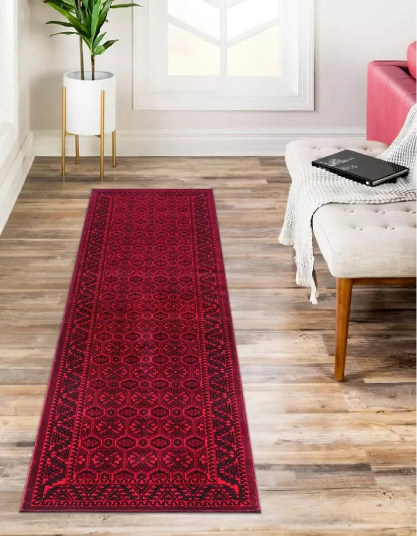Brayden Studio Area Rug Red Rectangle 230cm x 160cm