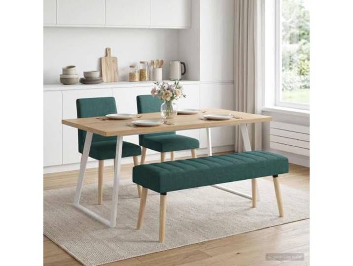 NLQMSU Polsterbank, dunkelgrün, 110 x 40 x 46 cm, Stoff Modernes rechteckiges Design, dicke Schaumstoffkissen, glatter Stoff, Gummibaumholzbeine, Rahmen aus Holz, Wartung