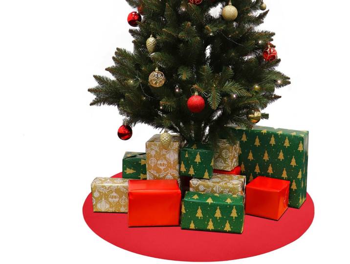 Baumteppich Weihnachtsbaum & Adventskranz Unterlage REVExpo , Made in Belgium , rot, H:5mm Ø:50cm, Polypropylen (PP), PRIMAFLOR-IDEEN IN TEXTIL, Teppiche, Baumteppich, in 3 Grössen, Uni-Farben, Filzunterlage, rutschsicher, Weihnachten