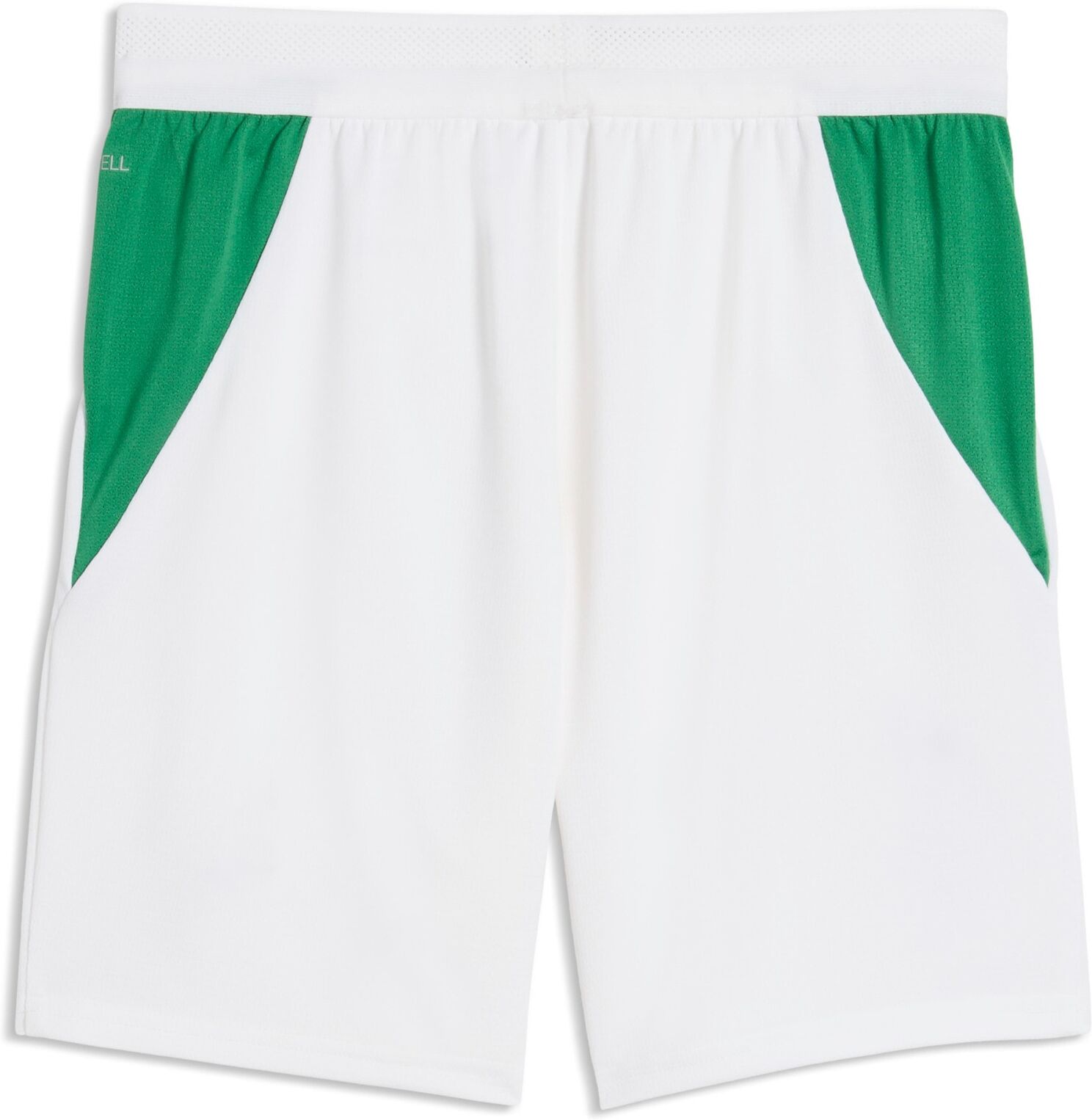 Trainingsshorts PUMA "BMG SHORTS REPLICA JR", Damen, Gr. 152, N-Gr, weiss (puma weiß, archive grün), Web, Obermaterial: 100% Polyester, regular fit kniefrei, Hosen Trainingsshorts, Regular Fit, für Jugendliche, für sportliche Aktivitäten puma weiß, archiv