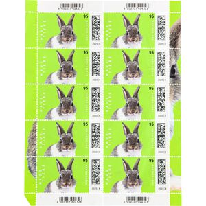 DeutschePost Briefmarken Set, 10 Stück à 95cent, Kaninchen, Standardbrief/Postkarte, nassklebend