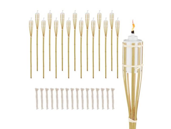 Relaxdays Gartenfackel Bambus 16er Set