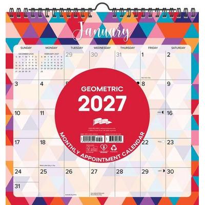 Geometric 2027 12 X 12 Spiral Wall Calendar