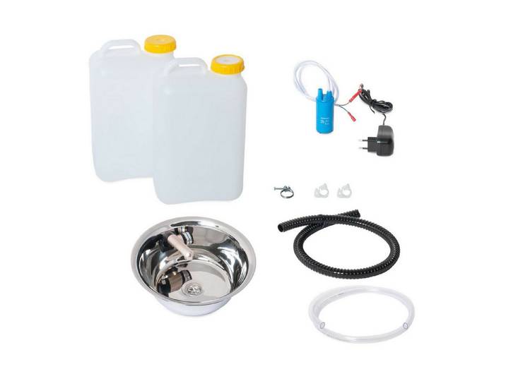 ad-ideen Waschbecken 230V Miniküche Verkaufsstand 32cm Integriert Barwig Chrom 19L