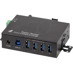 LOGILINK UA0443 - USB 5 Gb/s Industrie-Hub, 4x USB-A, 10 W