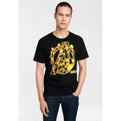T-Shirt LOGOSHIRT "Avengers Infinity War", Herren, Gr. S, schwarz, 100% Baumwolle, bedruckt, normal, Rundhals, Shirts T-Shirt, mit Front-Print